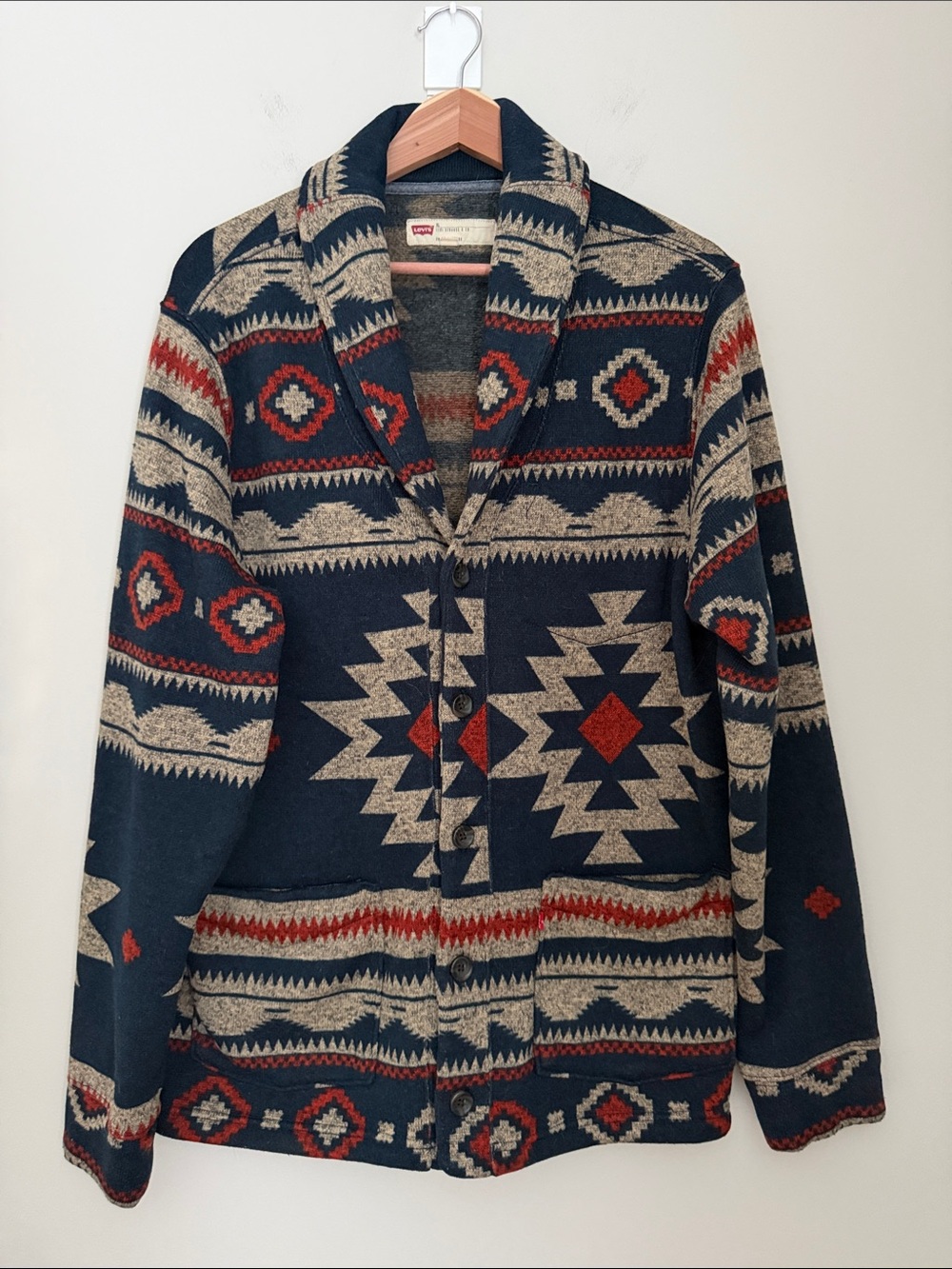 Levi’s XL Southwestern Aztec Cardigan Jacket Shawl Collar Western Tribal